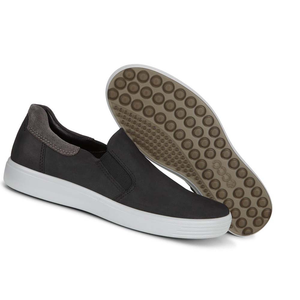 Pánské Boty Casual Ecco Soft 7 Slip-on Černé | CZ 480QMA